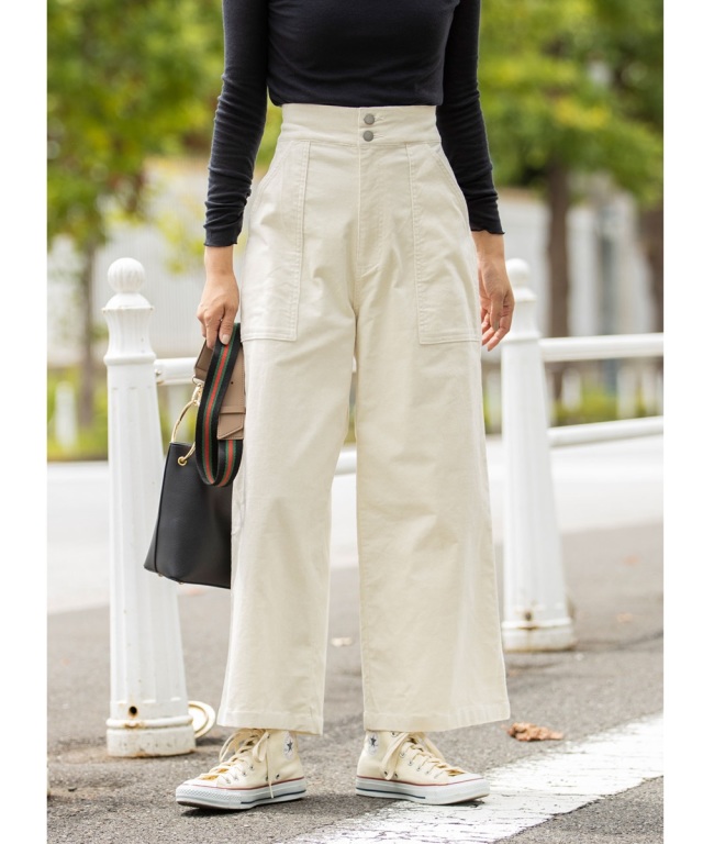 スクエアポケットコードュロイワイドパンツ 