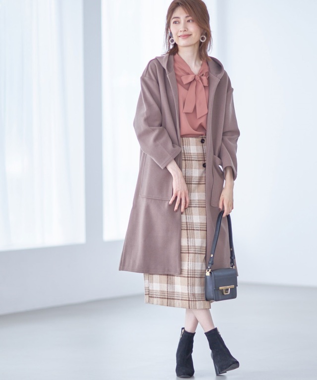 フード付きコーディガン 