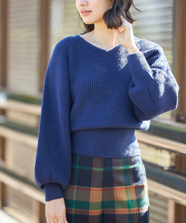 ポチです★エンフォルド　Ｖネックニット Vネックダメージニット｜CROSSLEY – FACE SANS FARD
