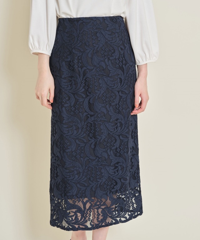 エレガントレースミモレタイトスカート