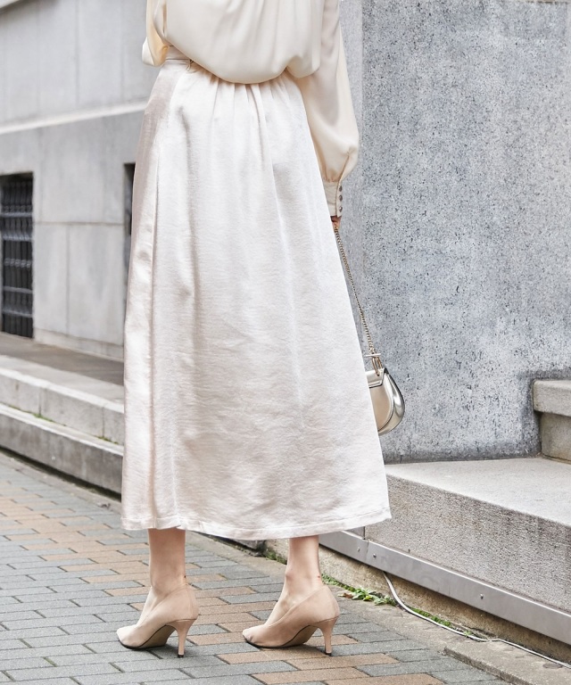 タグ付✨未使用✨洗える✨ヴィンテージサテン ナロースカート L ヴィンテージサテンナロースカート