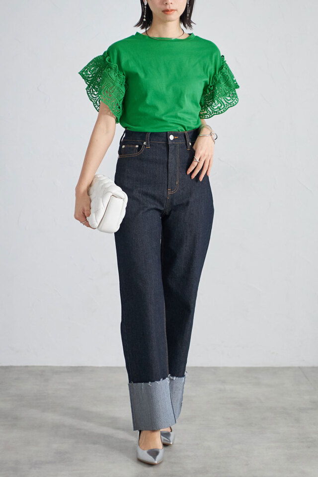 A FERRETTI LACE LS T-SHIRT レース A FERRETTI LACE LS T-SHIRT レース レーススリーブカットTシャツ