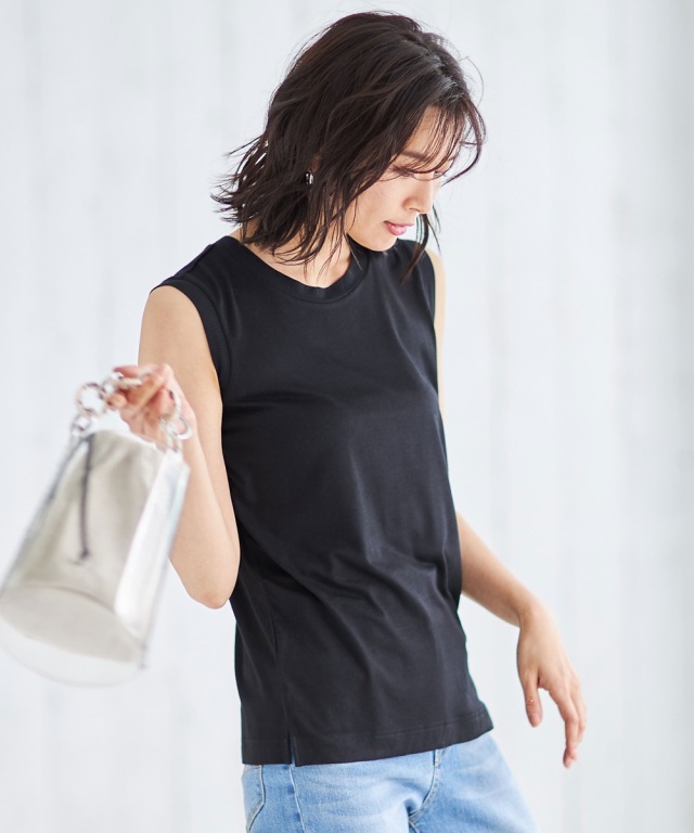 リブ切替カットTシャツ