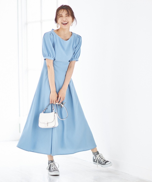 インスタライブ企画 バックリボン楊柳ワンピース