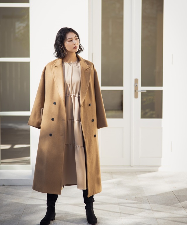 ウールメルトンピークドダブルコート ウールメルトンピークドダブルコート