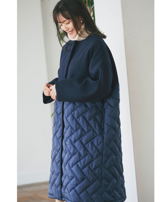 ウールキルティングコート