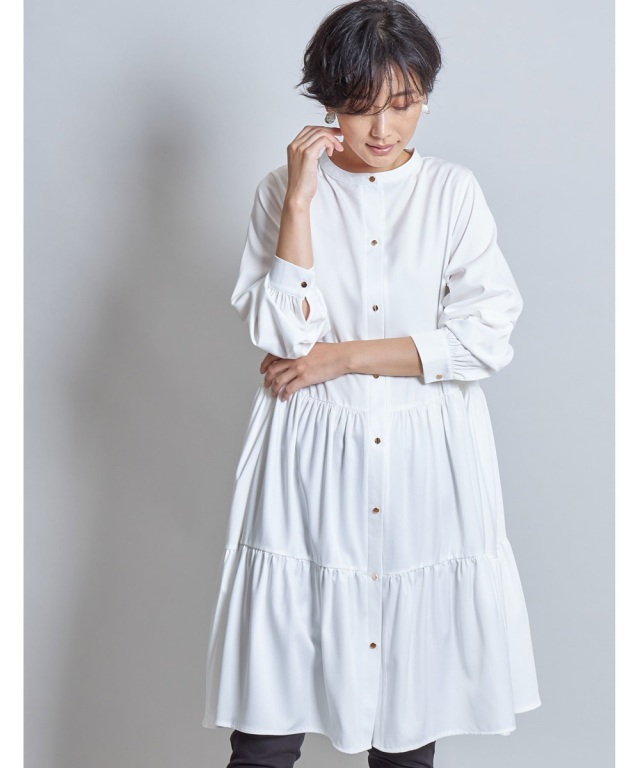 ギャザーティアードシャツチュニック
