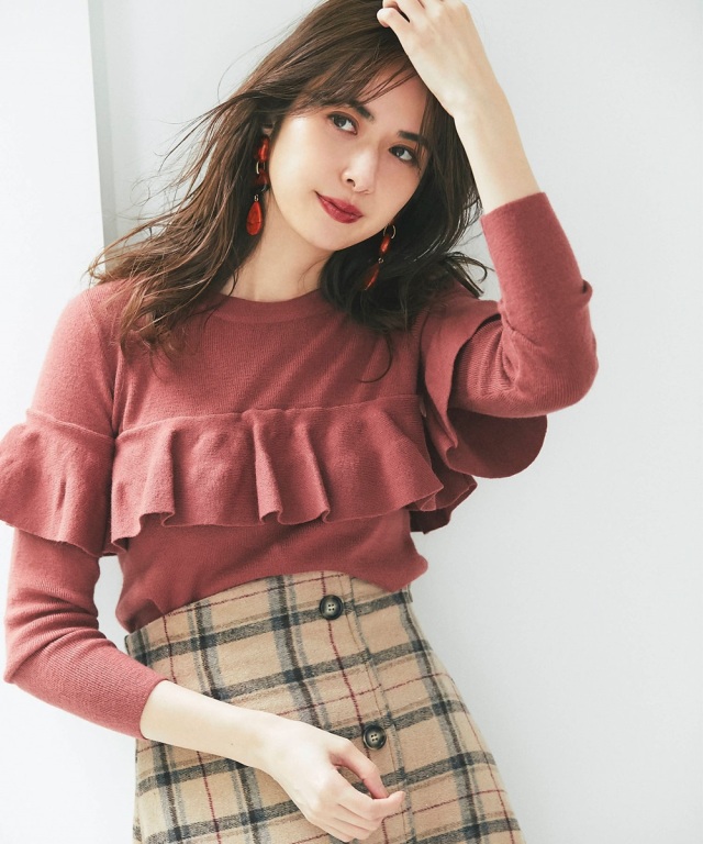 フリル切替ニット《2020 Winter new collection》