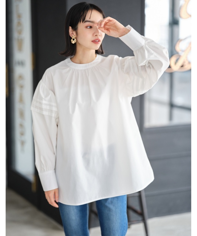 タックフレアシャツチュニック