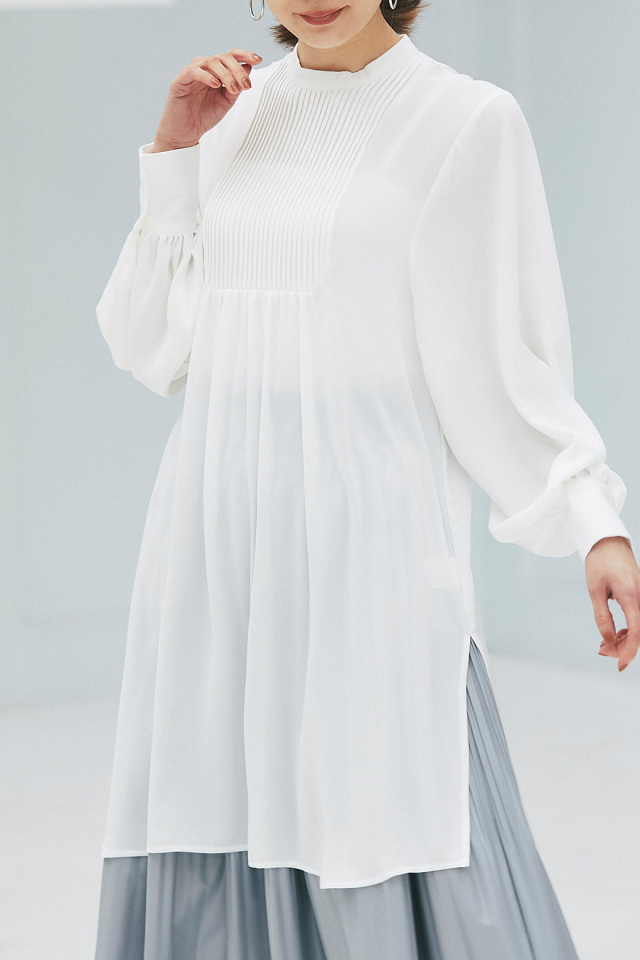 ピンタックバンドカラーシャツ《Suger Color Collection》