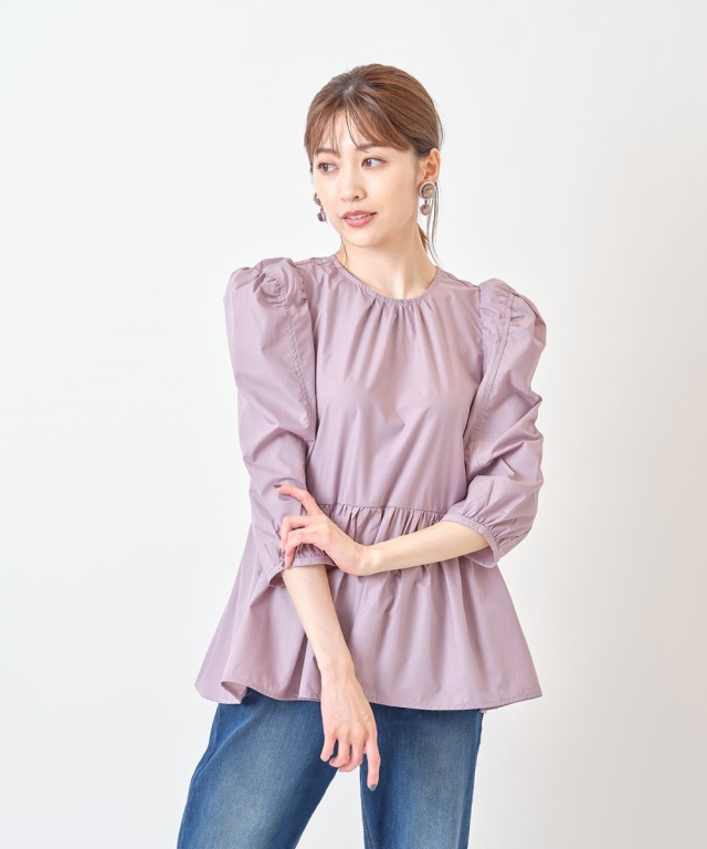 skinholictokyoセレクト】袖切替えティアードブラウス