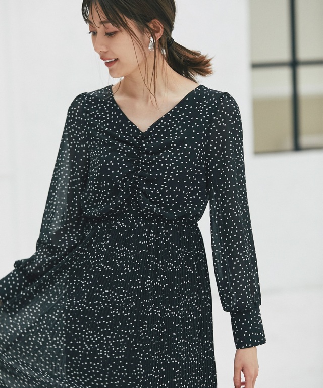 Nanette Lepore☆2色あり♪ツイードトリム シフォンワンピース ナネットレポー Nanette Lepore ☆$148 フラワー柄プリーツ