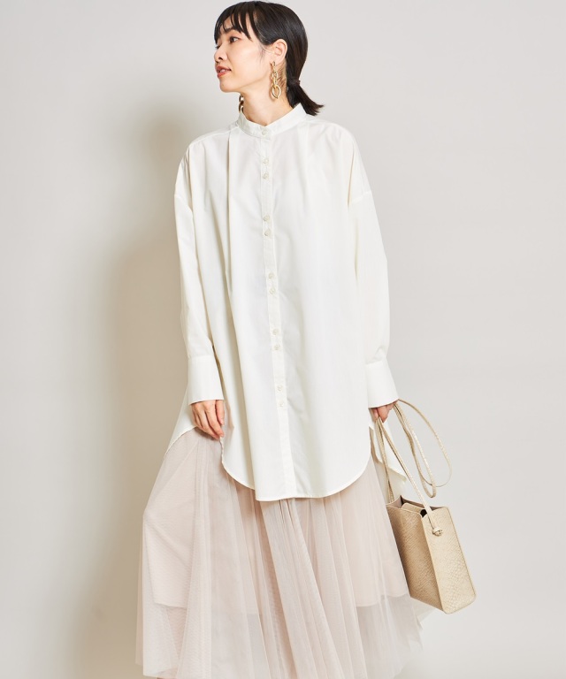美品　ARTS & SCIENCE ホワイト チュニック　ロングシャツ シャツ スキッパーシャツ チュニック ロングシャツ レディース