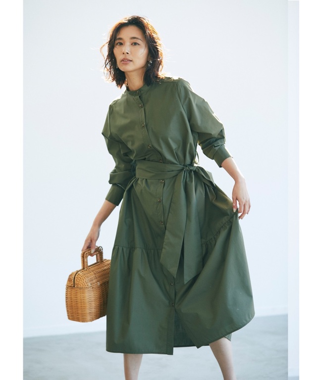 前後差裾フレアシャツワンピース《scent of spring》