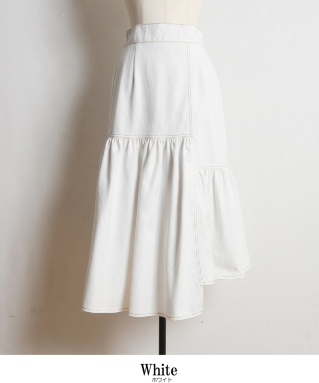 KYOKO HIGA デニムフリルスカート　リメイク巻きスカート　キョウコヒガ 2024 KYOKO HIGA Autumn Collection / KYOKOHIGA CREATION CO