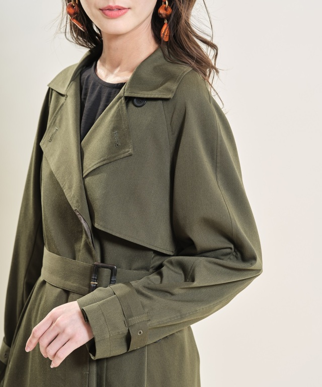 サイドボタンスリットオーバートレンチコート