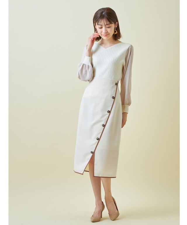 【新品未使用❗️】The Virgin ピンク ペンシルスカート 38 渡辺静香さん着用】パイピングペンシルスカート