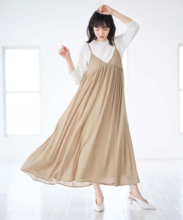 カットワンピース＆楊柳キャミワンピースセット 