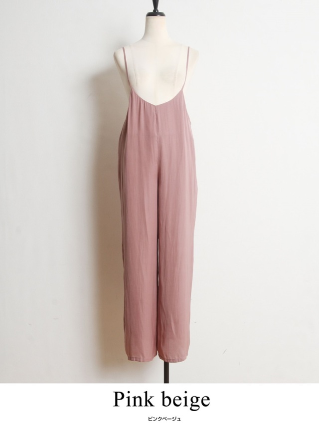 マシェリコラボ》ヴィンテージサテンサロペット