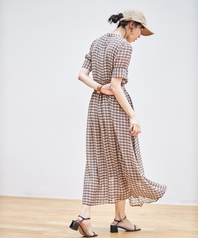 Sheller シアーチェックワンピース　NIJIKO Sheller シアーチェックワンピース NIJIKO Sheller シアー