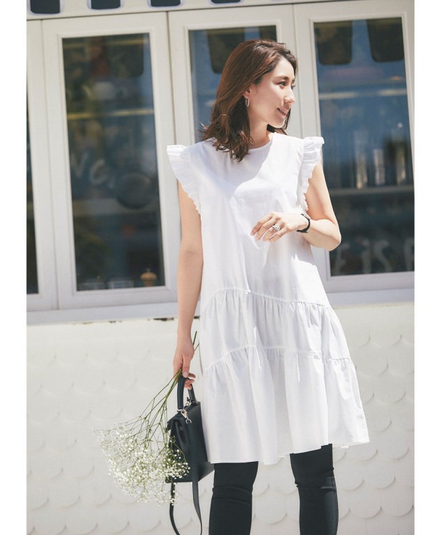 高田麻紀子さんコラボ】ラウンドギャザーシャツワンピース