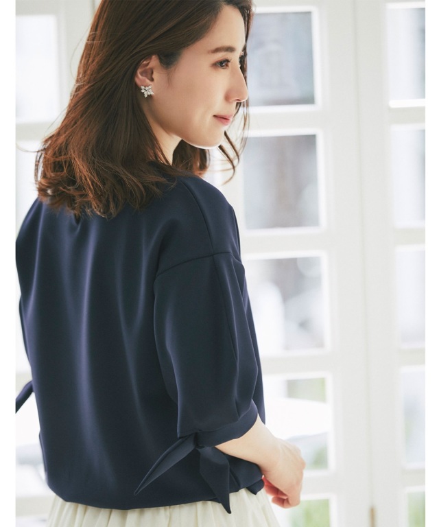 高田麻紀子さんコラボ】リボンスリーブトップス