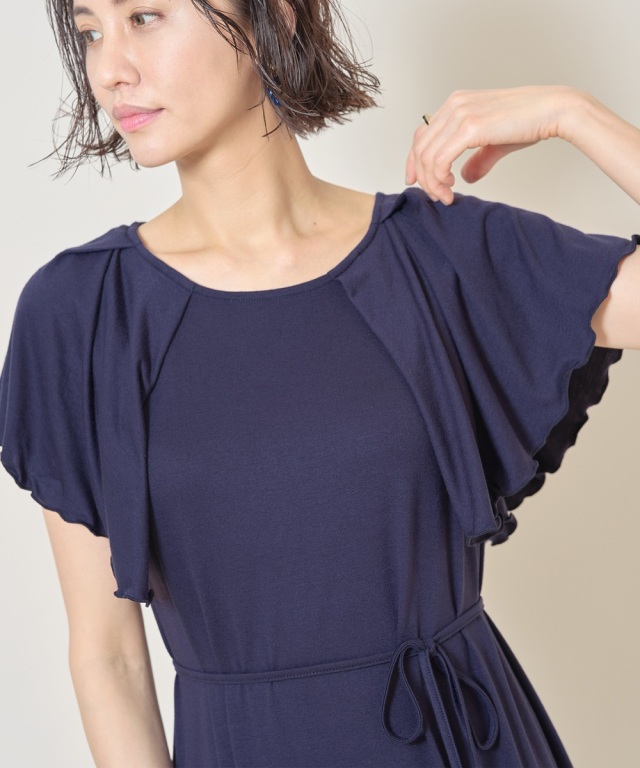 【@skinholictokyoコラボ】タックフレアスリーブカットワンピース