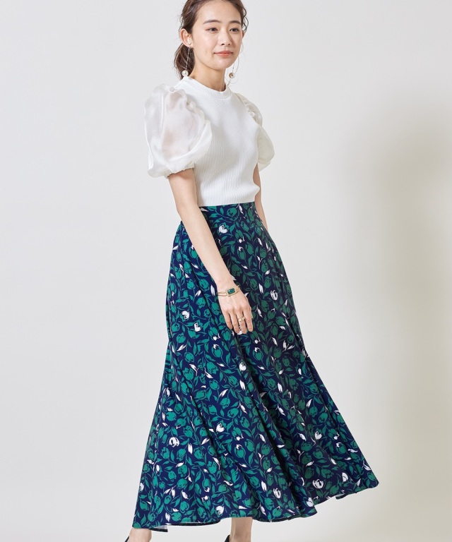 チューリッププリントフレアスカート《2021 SUMMER STYLE 》