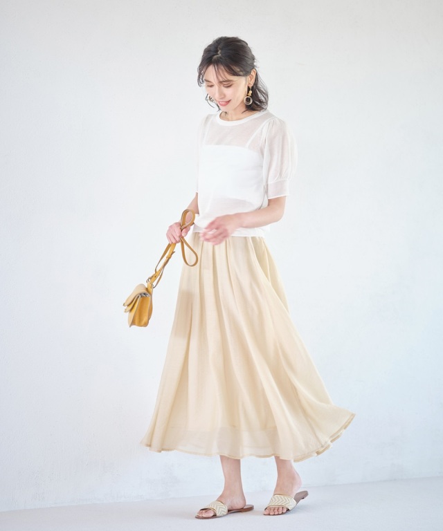 バックレースアップシアーマキシスカート《2021 SUMMER STYLE 》