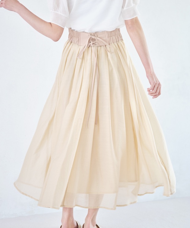 バックレースアップシアーマキシスカート《2021 SUMMER STYLE 》