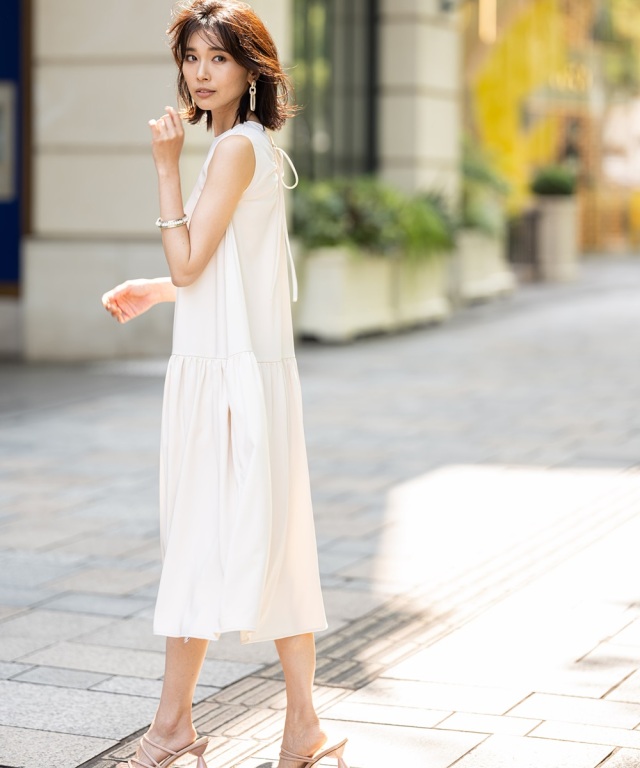 バックリボンマットサテンワンピース 《Occasion Dress》