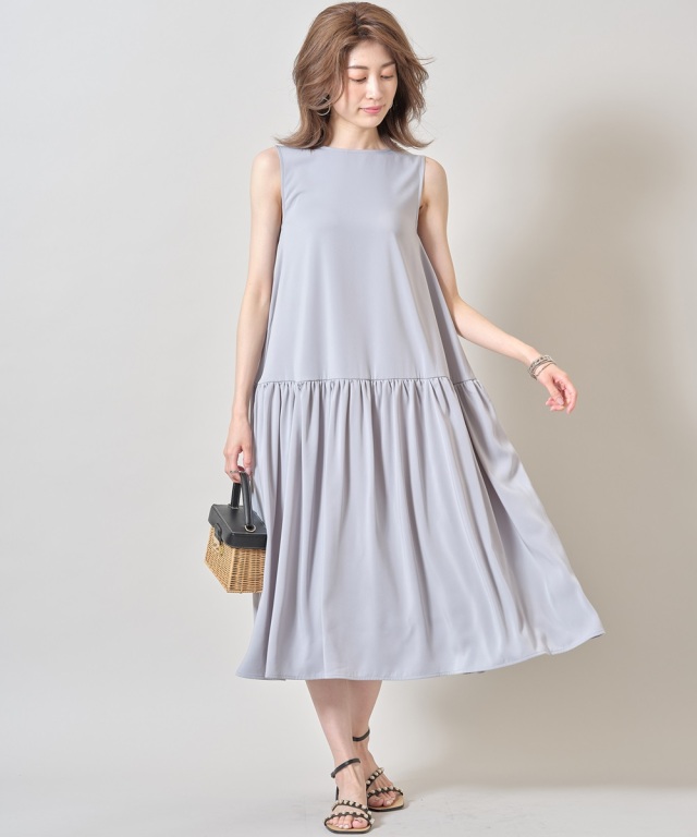 バックリボンマットサテンワンピース 《Occasion Dress》