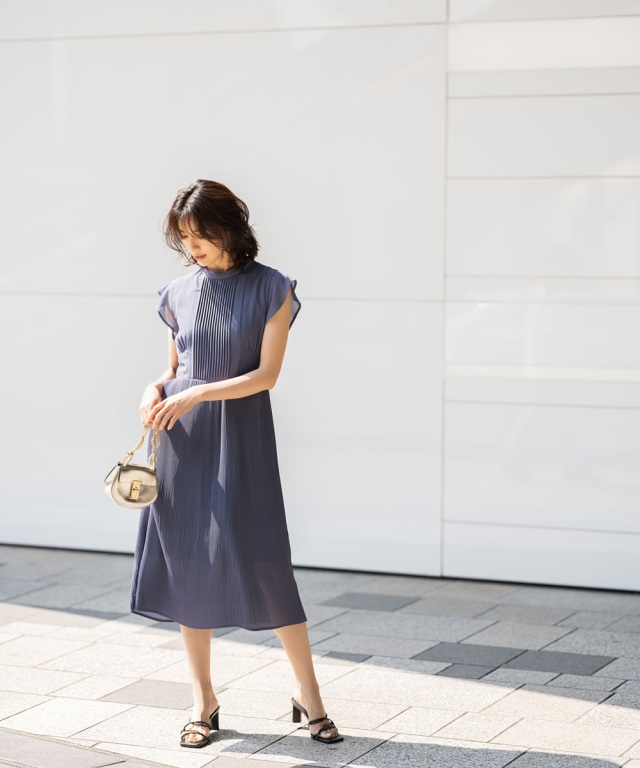 ピンタックプリーツロングワンピース 《Occasion Dress》