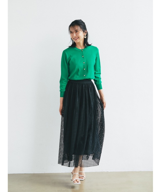 n.katelier レーススカート 小林有里さん着用】プリーツレーススカート