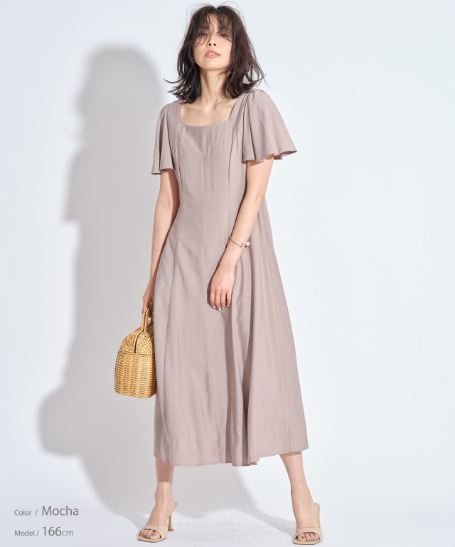 成瀬愛里さん着用】前後2WAYフレアスリーブワンピース 