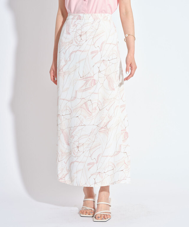 マーブルプリントナロースカート 《7outfit feel Autumn》