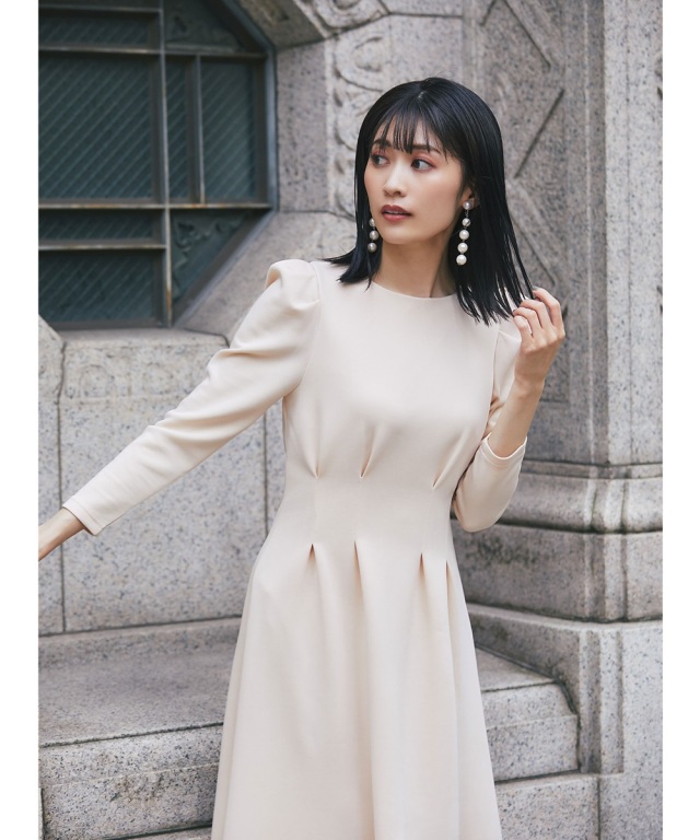 skinholictokyoさんコラボ】ウエストタックフレアワンピース 