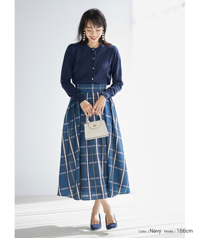 松島花さん着用》チェックタフタスカート