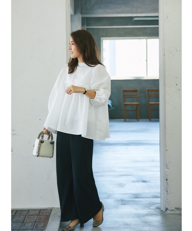 高田麻紀子さんコラボ》フレア切替ブラウス