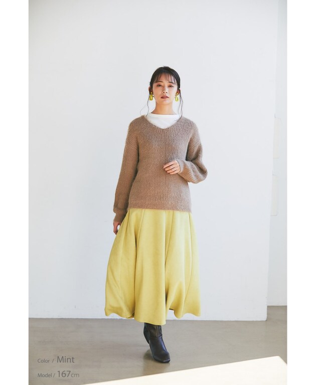 エコスウェードフレアスカート