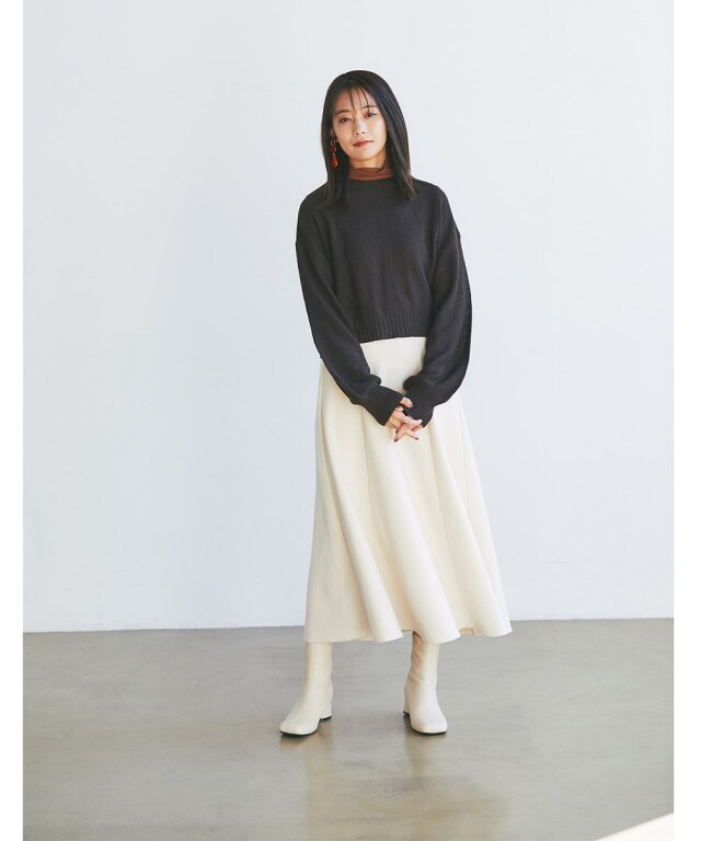 エコスウェードフレアスカート