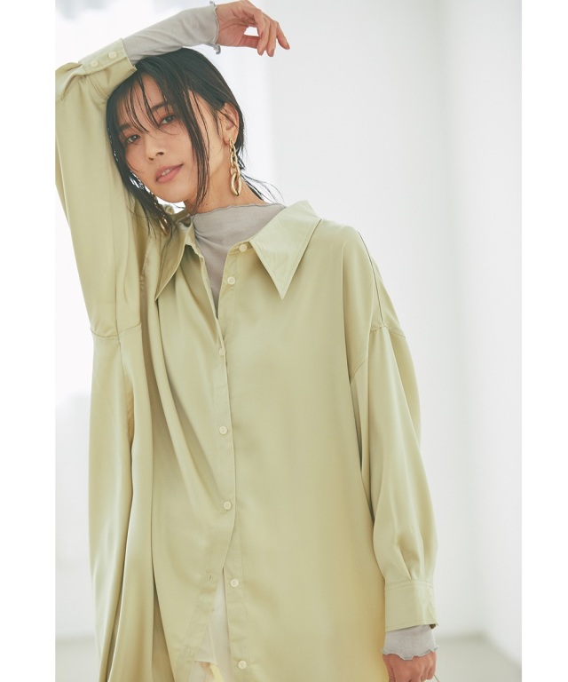 1月20日午前0:00WEB限定再販！ロングカラーサテンシャツ