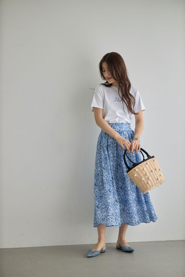★fa.er.ie★flower jacquard skirt pants (sky blue)韓国送料込 2차☆[fa.er.ie] flower jacquard skirt pants (sky blue)