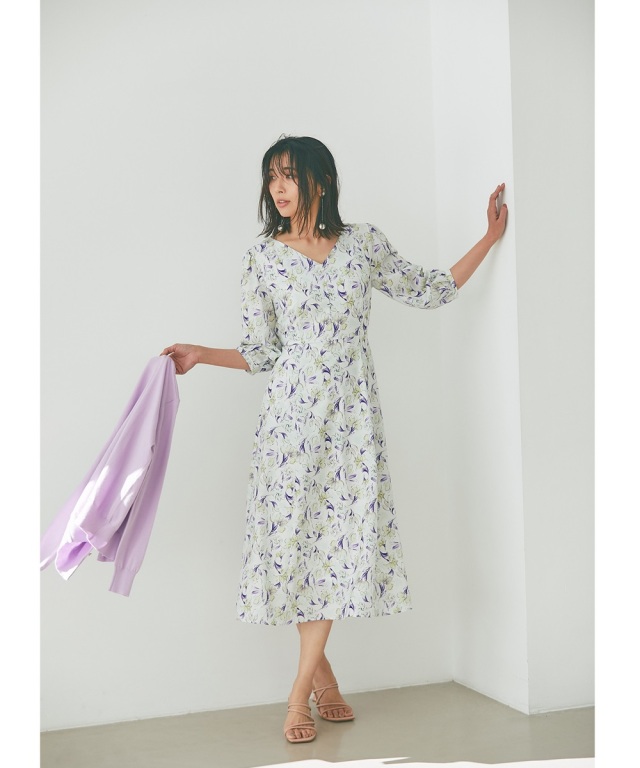 ニュアンスフラワーワンピース 