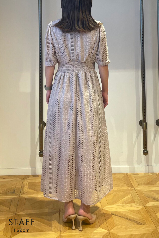Ayaさん着用】コットンレースフレアワンピース 