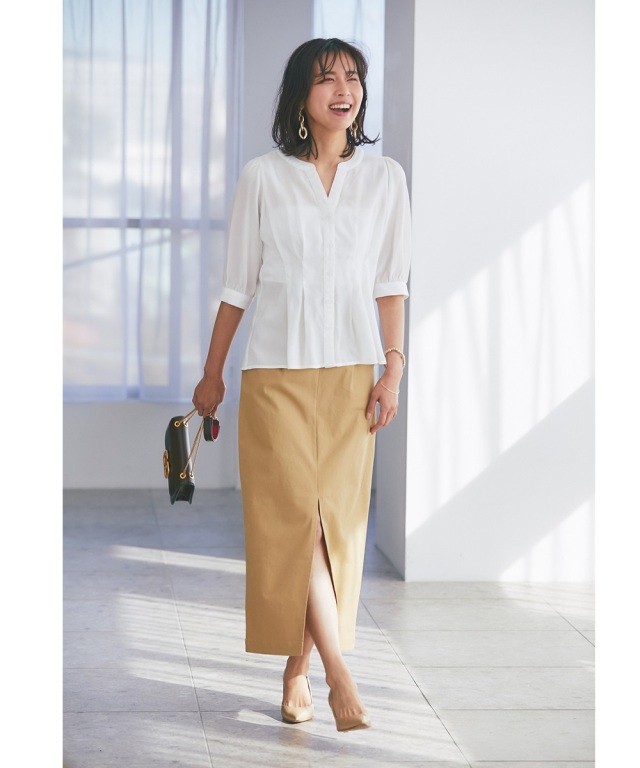 ウエストタックブラウス