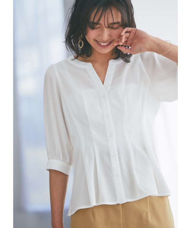 ウエストタックブラウス