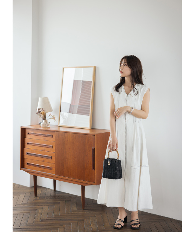 Yuumiさんコラボ フロントファスナーデニムワンピース