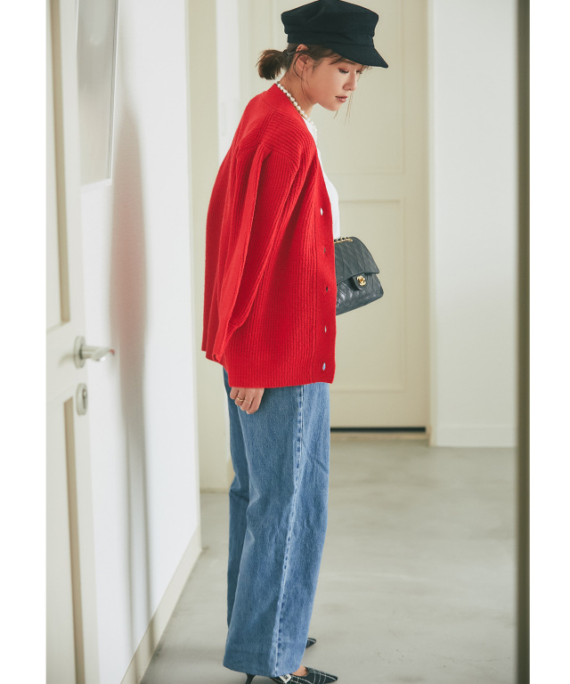 YOKE ブラウン×レッド カーディガン サイズ2