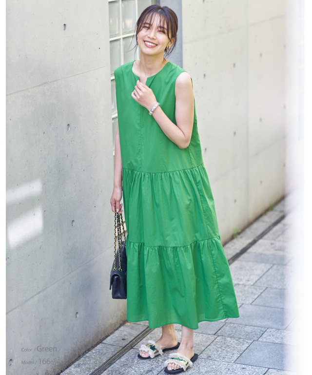 コットンティアードワンピース 
